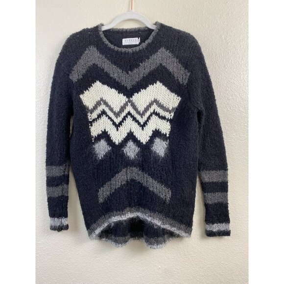 Velvet Graham & Spencer Wool mohair Sweaters Womens  Small Gray Black fall Cozy - Picture 1 of 10